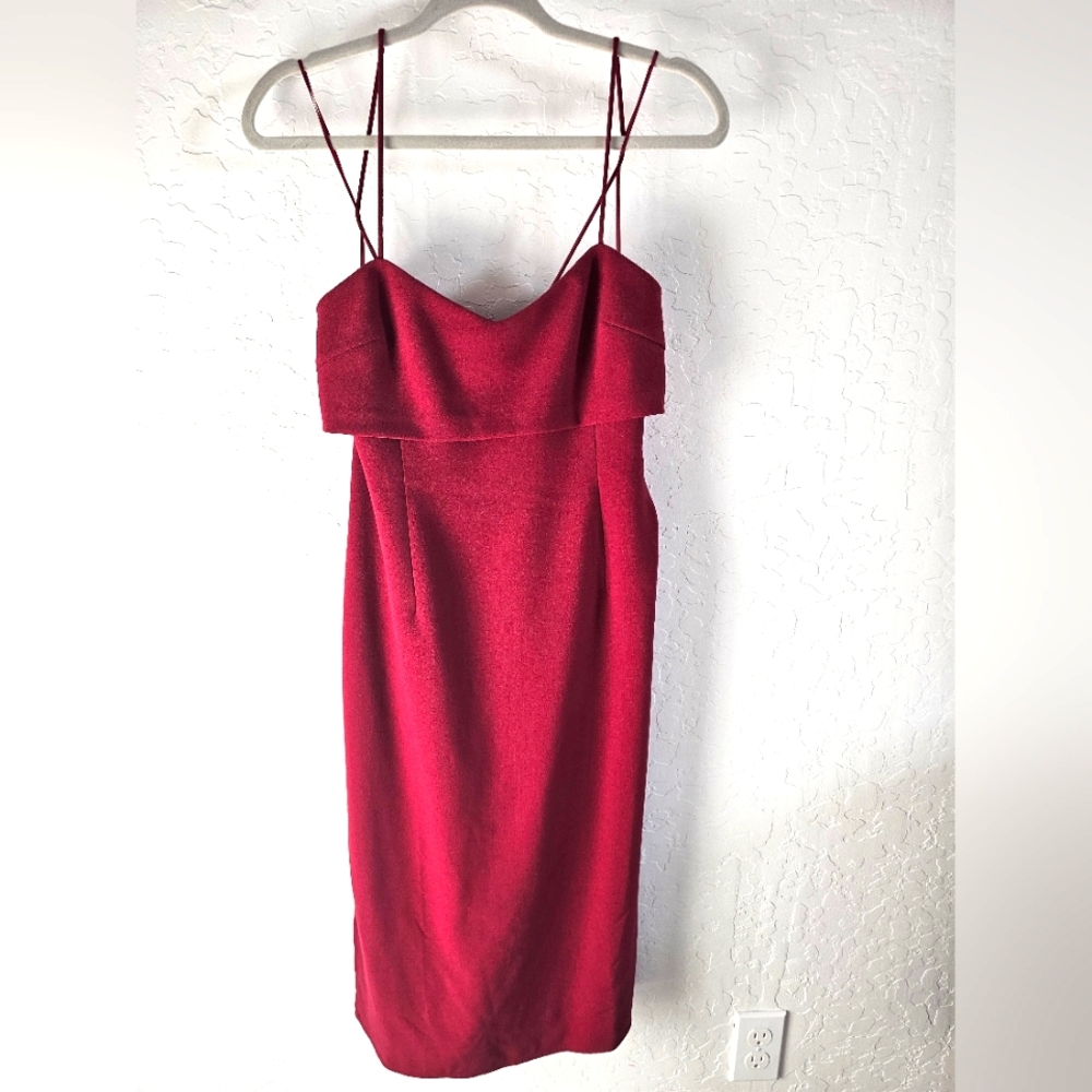 Free People Burgundy Strappy Bodycon‎ Midi Dress - Size Small